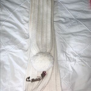 juicy couture white knitted scarf